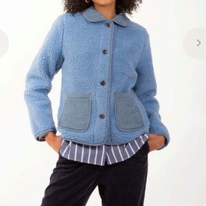 Alex Mill sherpa work Teddy Jacket powder blue